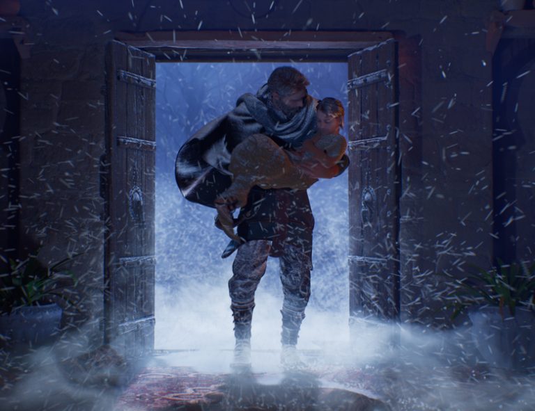 Carrying the wounded through snow